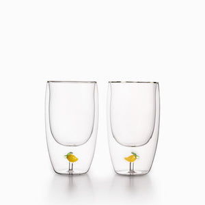 Vaso limón doble pared 350ml set x2