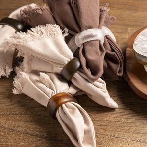 Aro para servilleta en resina café set x4 - Ambiente Gourmet México