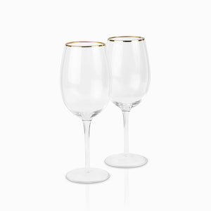 Copas vino borde dorado setx2 - Ambiente Gourmet México