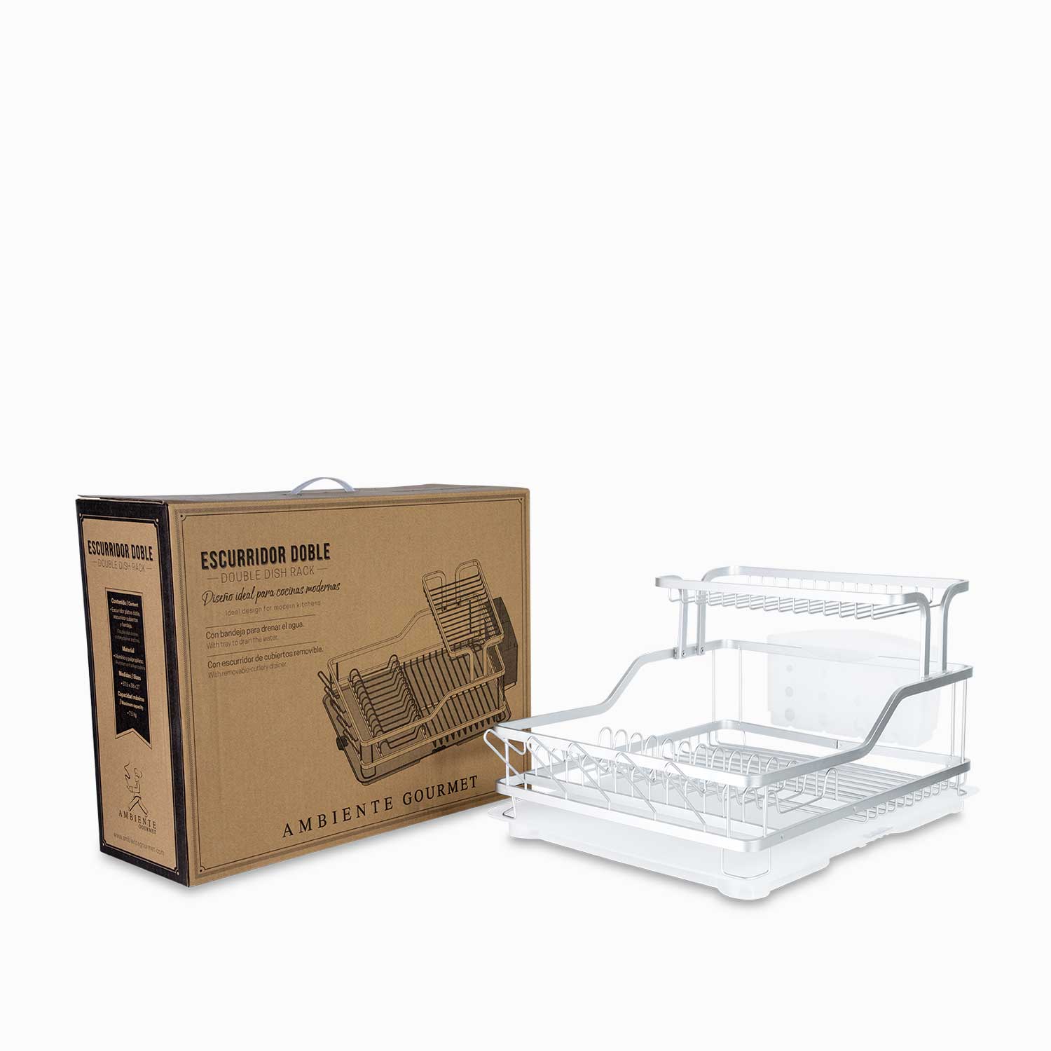 Escurridor doble blanco - Ambiente Gourmet México