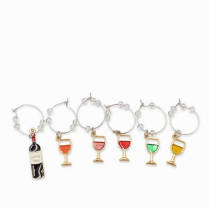 Identificadores de copas vino colores setx6 - Ambiente Gourmet México