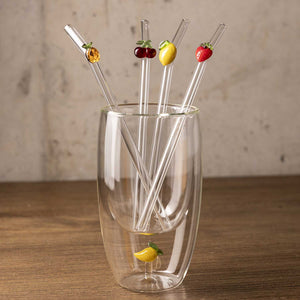 Pitillos de vidrio frutas set x4 - Ambiente Gourmet México