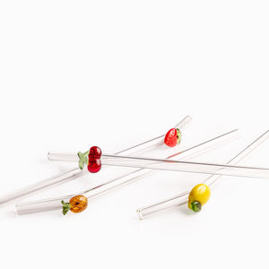 Pitillos de vidrio frutas set x4 - Ambiente Gourmet México