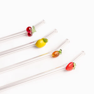 Pitillos de vidrio frutas set x4 - Ambiente Gourmet México