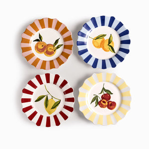 Plato principal frutas 25cm set x4