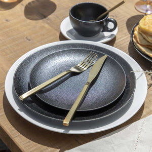 Plato principal negro mate 26 cm setx4 - Ambiente Gourmet México