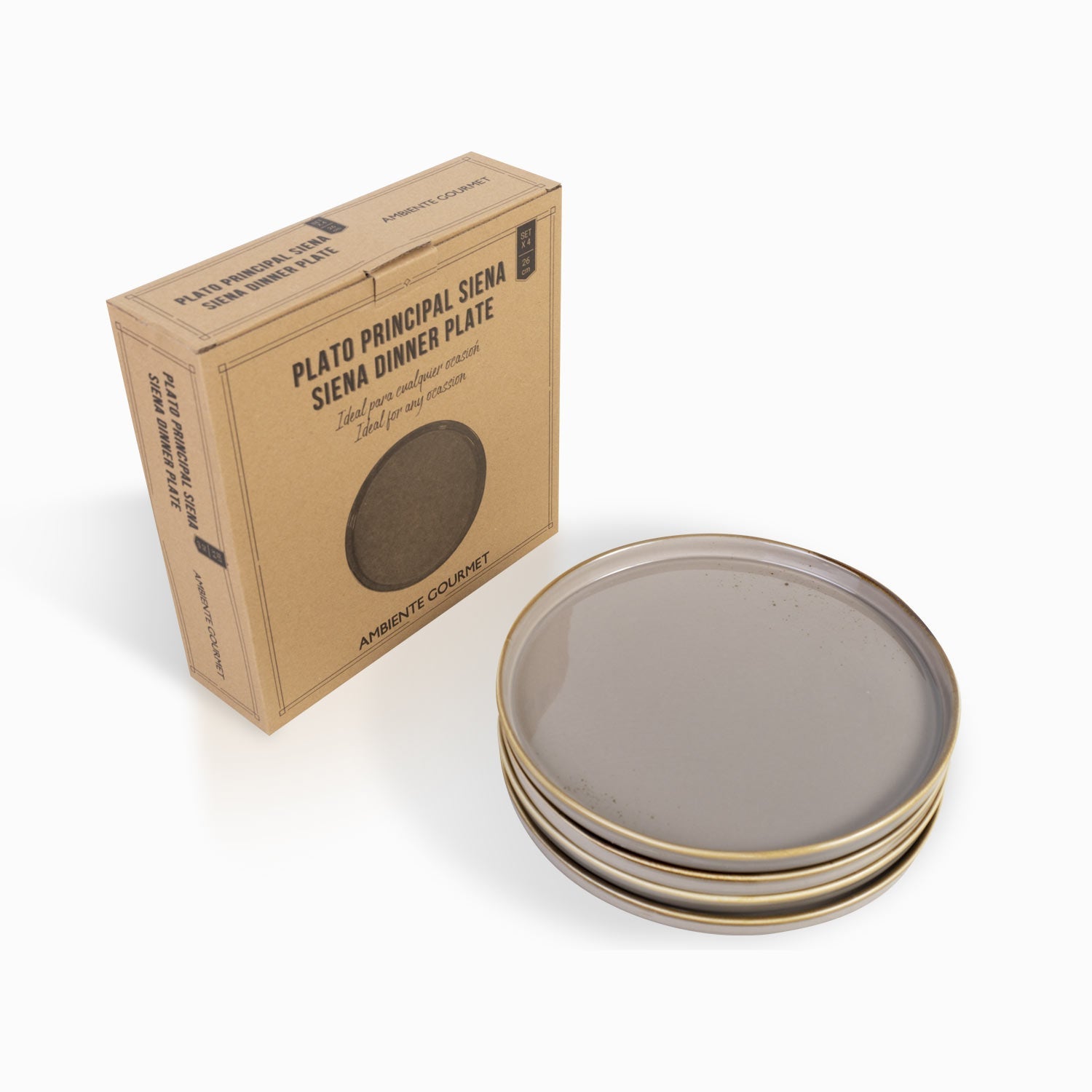Plato principal siena 26cm setx4 - Ambiente Gourmet México