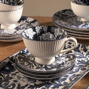 Pocillo y plato jardín índigo set x4 - Ambiente Gourmet México