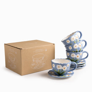 Pocillo y plato margarita 350ml set x4 - Ambiente Gourmet México