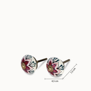 Pomo Flor Rosa Pastel set x 2