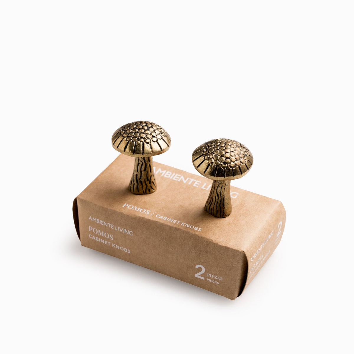 Pomo hongo brass set x2 - Ambiente Gourmet México