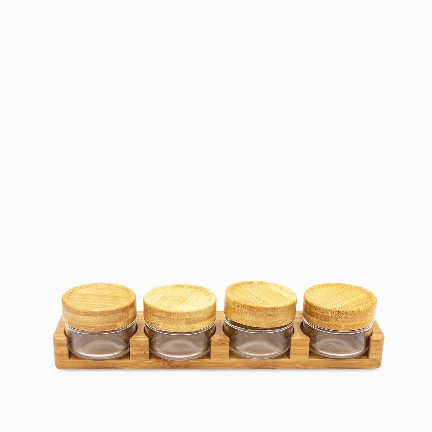 Rack especias bajo base madera set x5