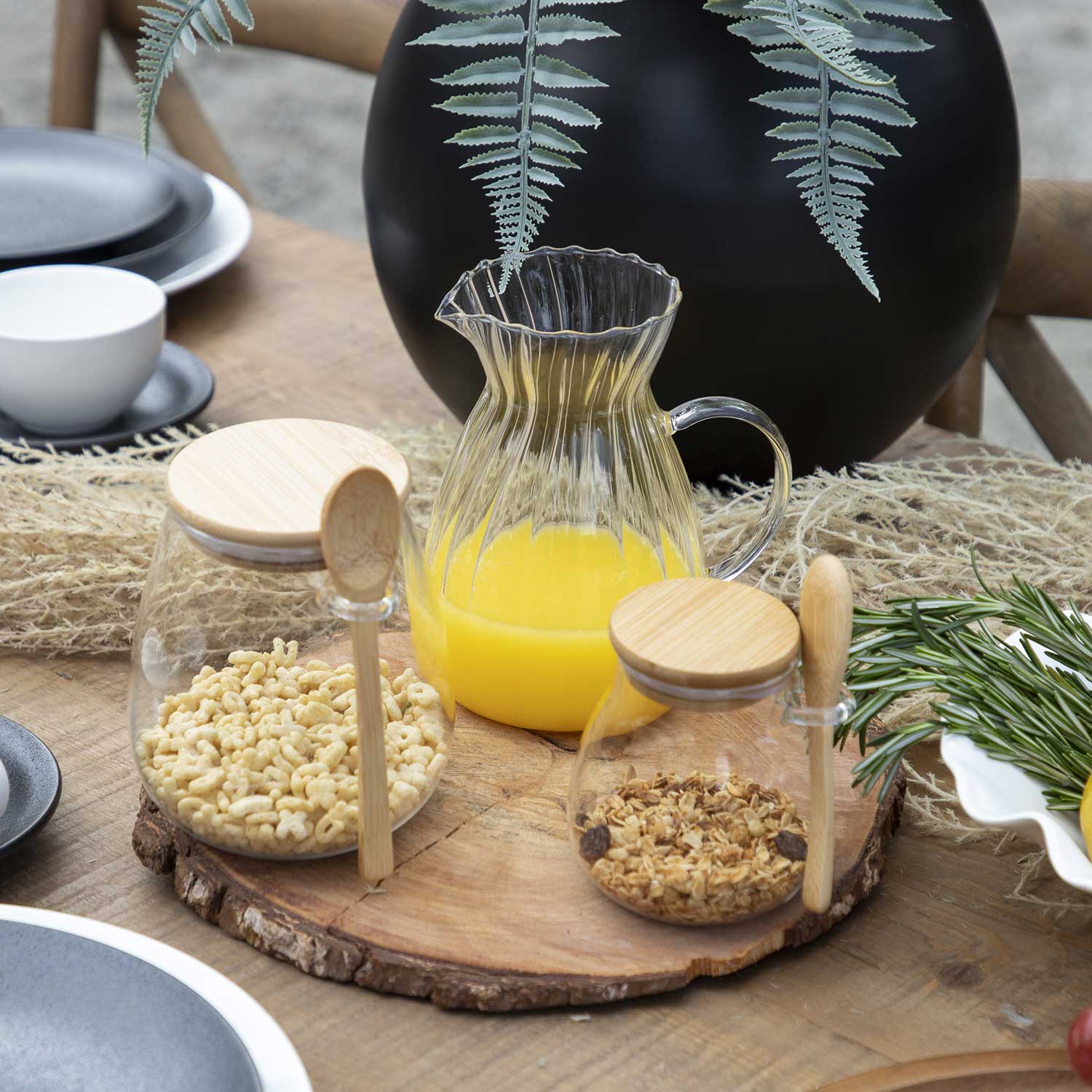 Recipiente con cuchara en bambú pequeño - Ambiente Gourmet México