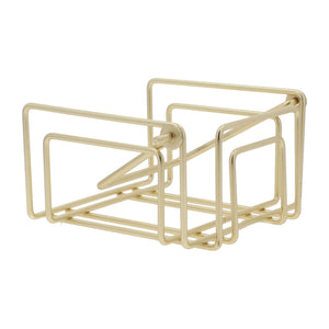 Servilletero cuadrado dorado mate - Ambiente Gourmet México