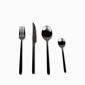 Set de cubiertos alton negro mate 16 pcs