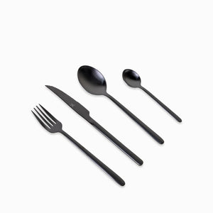 Set de cubiertos alton negro mate 16 pcs