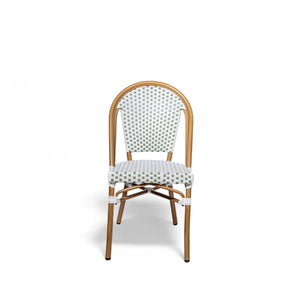 Silla de comedor Bistro sin brazos blanco y verde 89x48x59