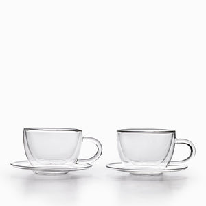 Taza y plato doble pared 220ml setx2 - Ambiente Gourmet México