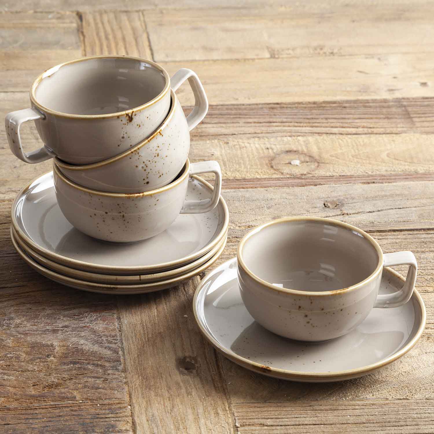 Taza y plato siena setx4 - Ambiente Gourmet México