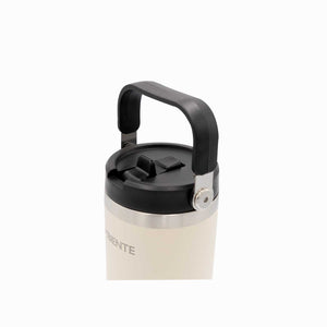Termo con pitillo y manija beige 890ml