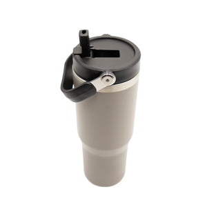 Termo con pitillo y manija gris 890 ml - Ambiente Gourmet México