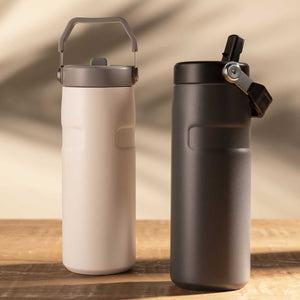 Termo doble pared con pitillo gris 500ml - Ambiente Gourmet México