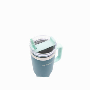 Termo doble pared verde con pitillo 1200ml - Ambiente Gourmet México