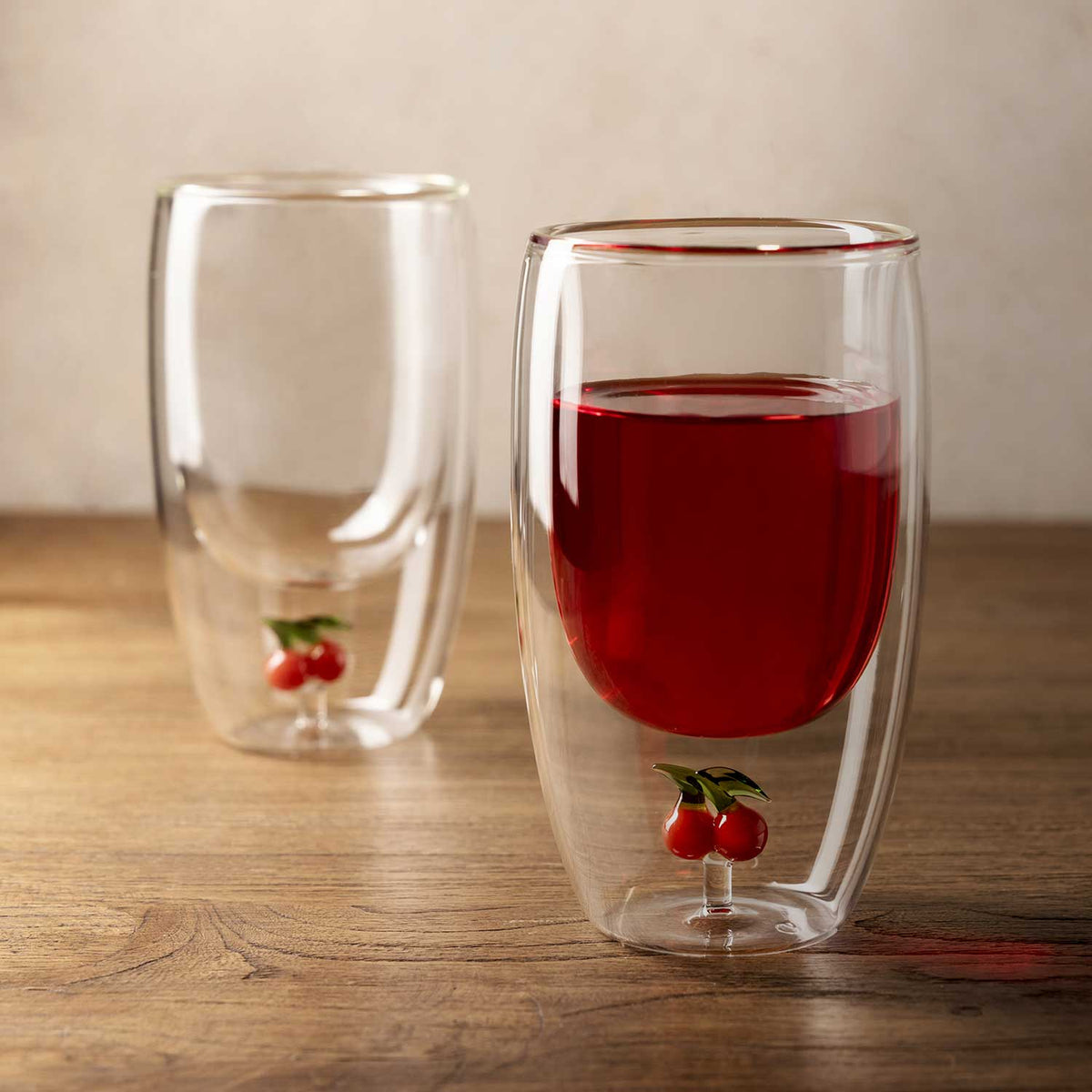 Vaso cereza doble pared 350ml set x2 - Ambiente Gourmet México