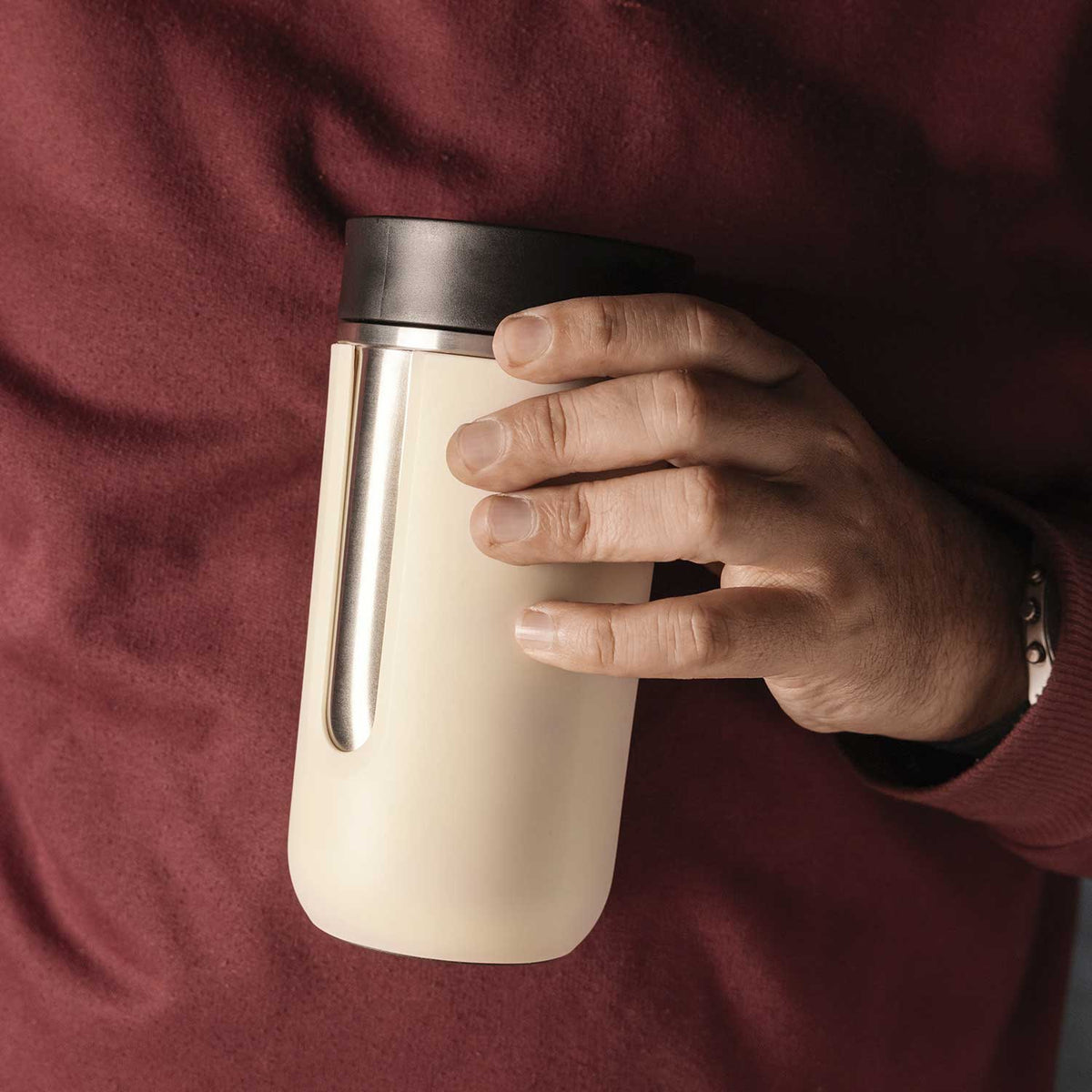 Vaso doble pared beige 400ml - Ambiente Gourmet México