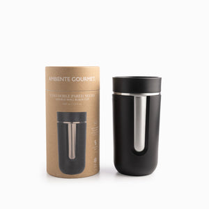Vaso doble pared negro 400ml - Ambiente Gourmet México