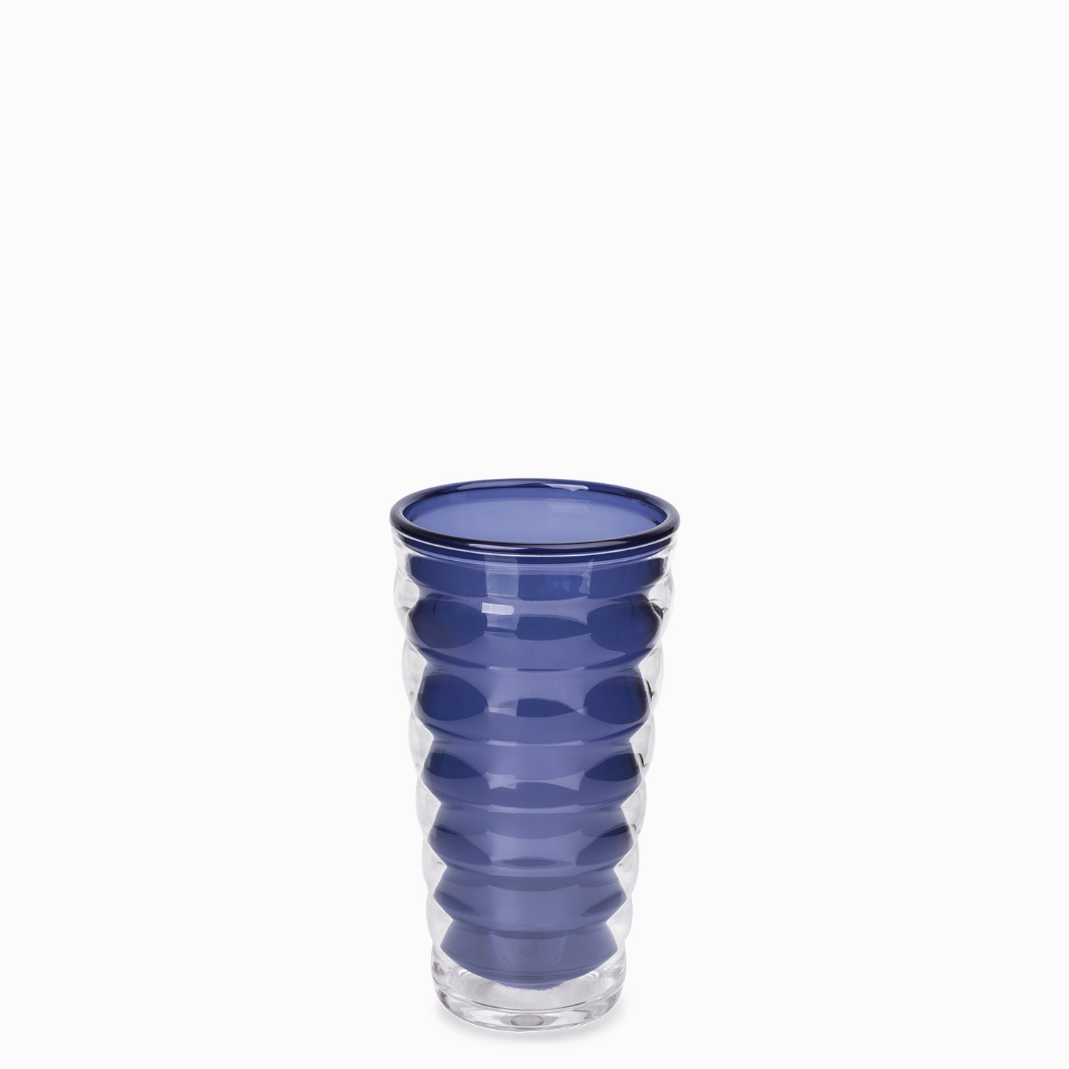 Vaso doble pared ondas azul