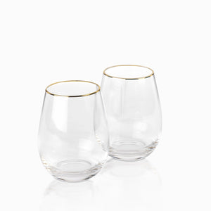 Vasos borde dorado setx2 - Ambiente Gourmet México