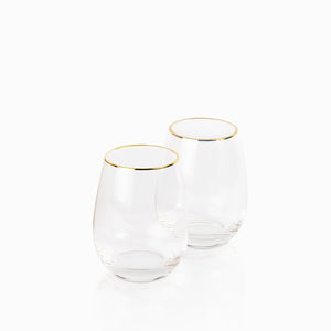 Vasos borde dorado setx2 - Ambiente Gourmet México