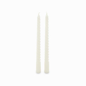Velas decorativas espiral Ivory 25cm set x2 - Ambiente Gourmet México