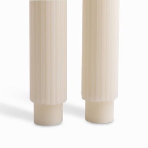 Velas Largas Rayas Ivory 27Cm Set X2 - Ambiente Gourmet México