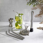 Set x 4 pitillos en acero inoxidable