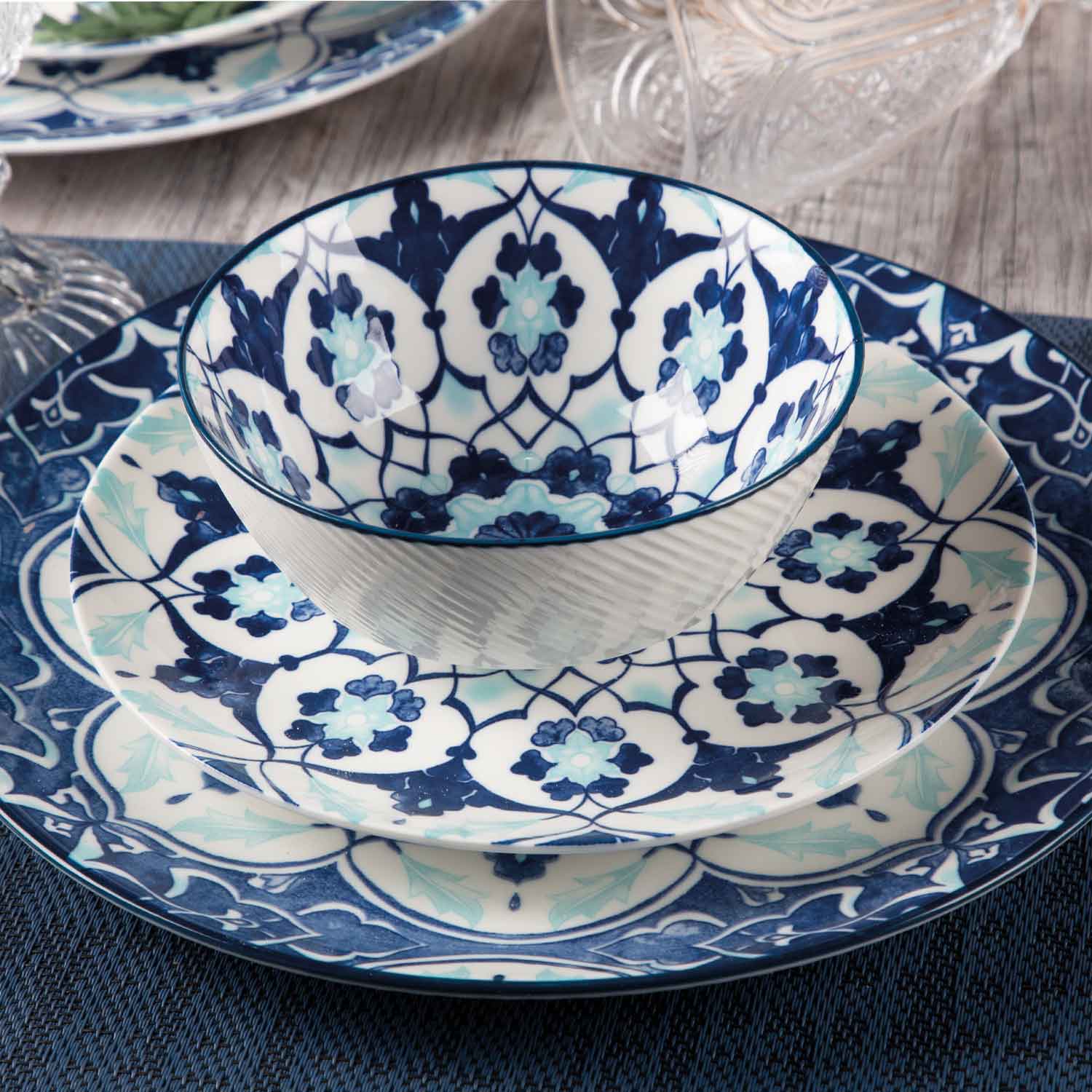 Tazon flor indigo 14 cm set x 4-5-AMBIENTE GOURMET MÉXICO