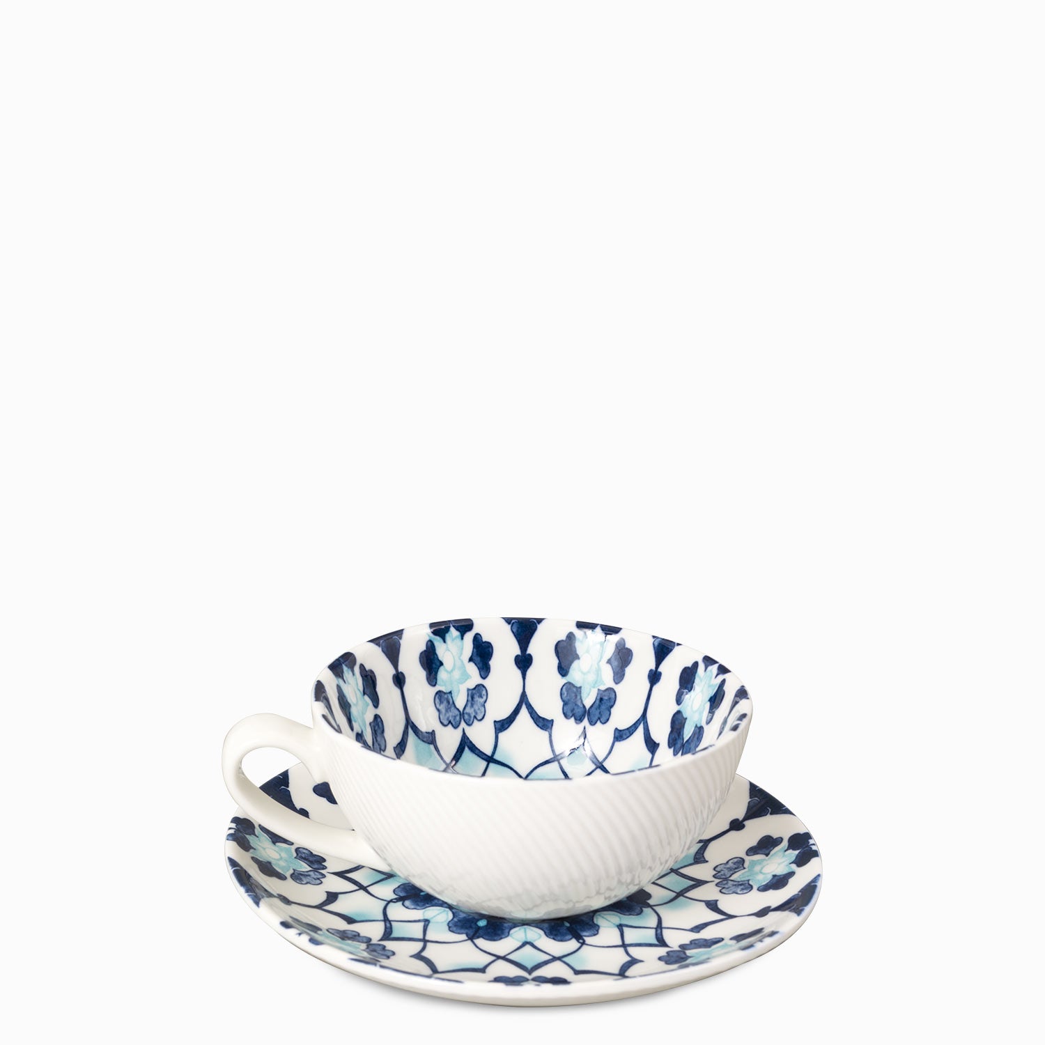 Pocillo y plato flor indigo 200 ml-2-AMBIENTE GOURMET MÉXICO