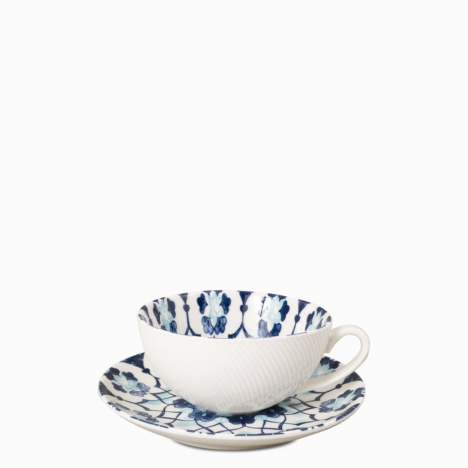 Pocillo y plato flor indigo 200 ml-1-AMBIENTE GOURMET MÉXICO