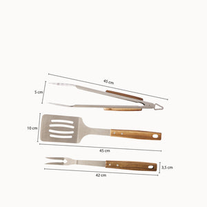 Set de utensilios para BBQ Acacia-3-AMBIENTE GOURMET MÉXICO