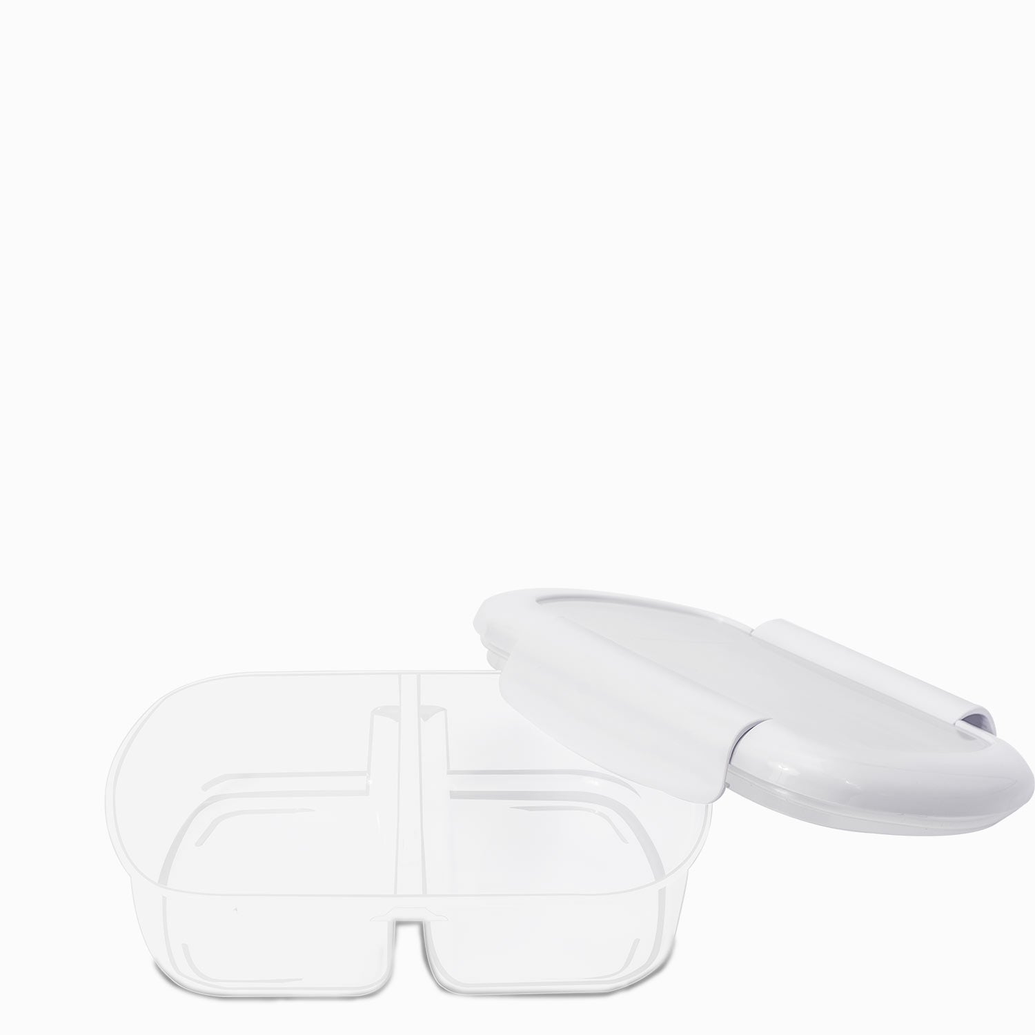 Recipiente Hermetico Con Division Blanco 630 Ml