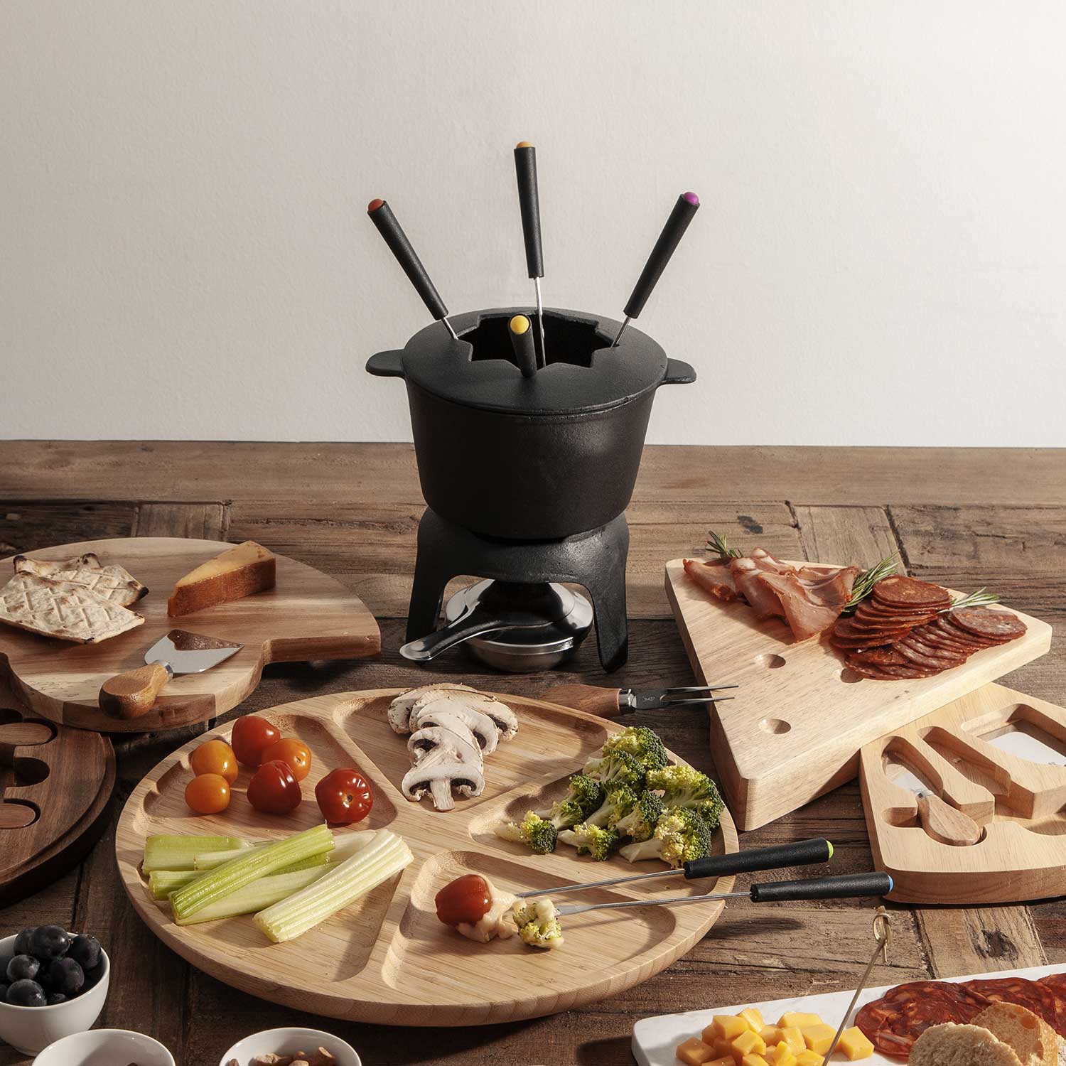 Fondue negro en hierro fundido
