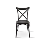 Silla X negra en plástico apilable