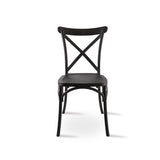 Silla X negra en plástico apilable