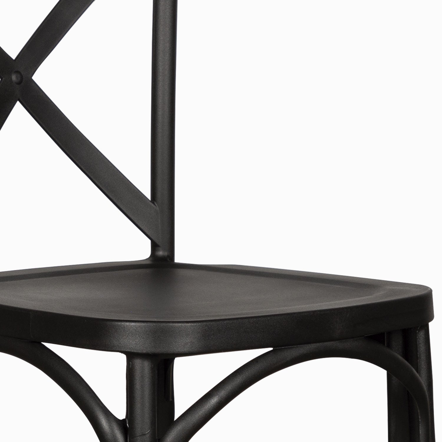Silla X negra en plástico apilable
