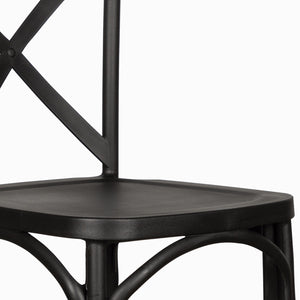 Silla X negra en plástico apilable
