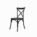 Silla X negra en plástico apilable
