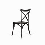 Silla X negra en plástico apilable