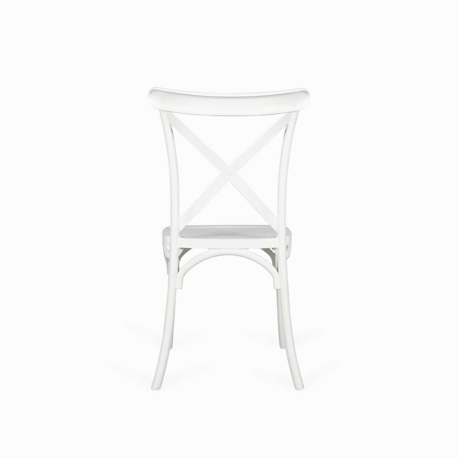 Silla X blanca en plástico apilable