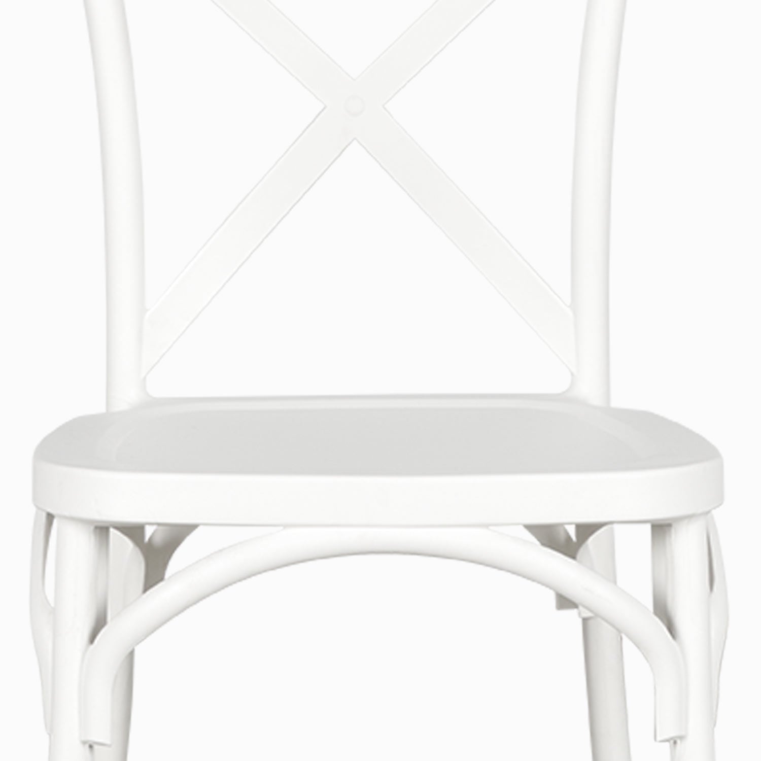 Silla X blanca en plástico apilable